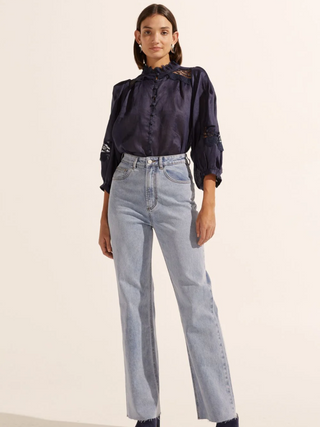 Quell Blouse Top - Indigo