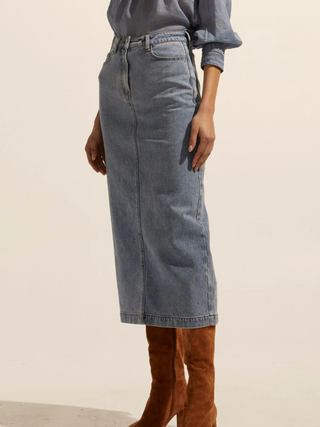 Amy Accord Skirt - Washed Denim