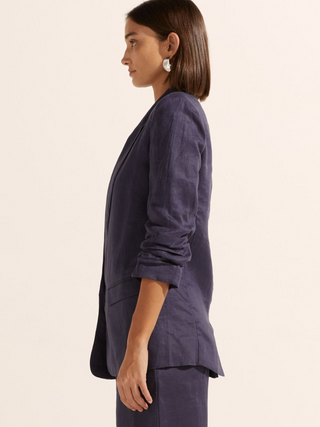 Prevail Linen Jacket - Indigo