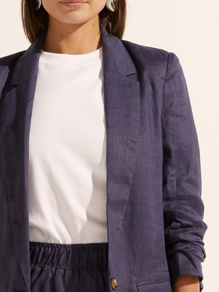 Prevail Linen Jacket - Indigo