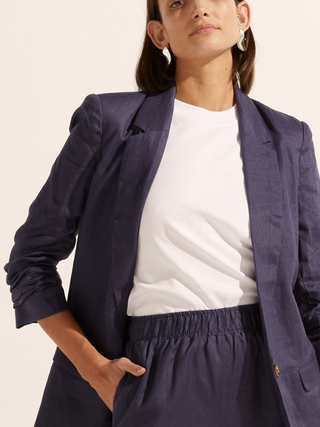 Prevail Linen Jacket - Indigo