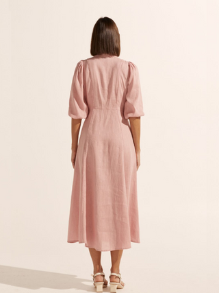 Calibre Linen Dress - Pale Pink