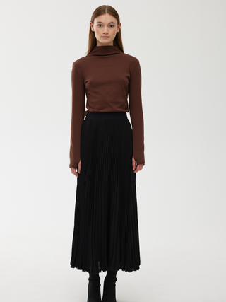 Goldie Pleat Skirt - Black