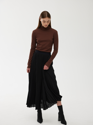 Goldie Pleat Skirt - Black