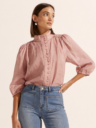 Outlook High Neck Top - Pale Pink