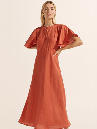 Pavillion Midi Dress - Orange