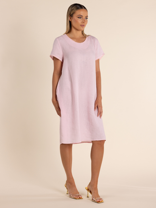 Shelley Linen Dress - Light Pink