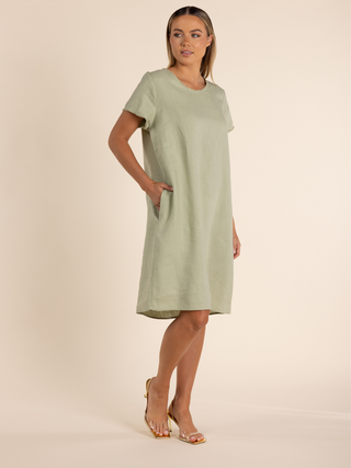 Shelley Linen Dress - Mint Green