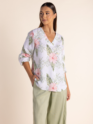 Talia V-Neck Top - Tropical