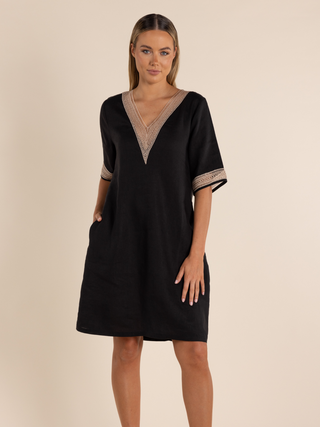 Sandra Linen Dress - Black