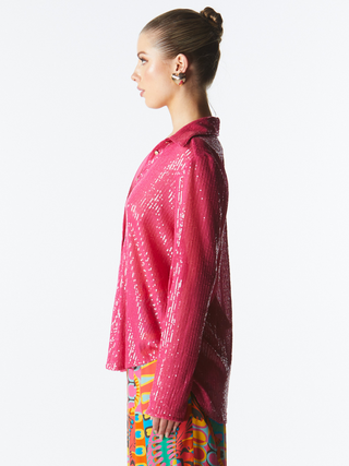 Impressions Sequin Shirt - Fuschia