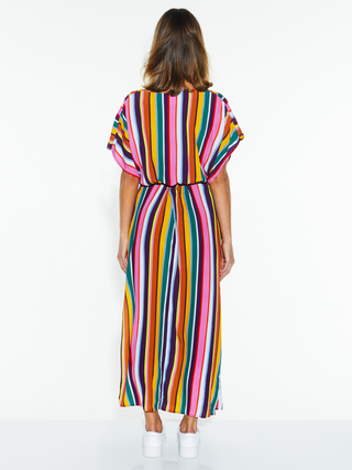 Dream Factory Striped Multi-Colour Dress