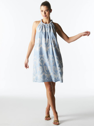 The Avenue Halterneck Dress - Chambray