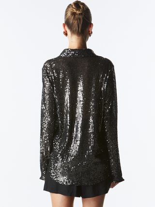 Impressions Sequin Shirt - Gunmetal