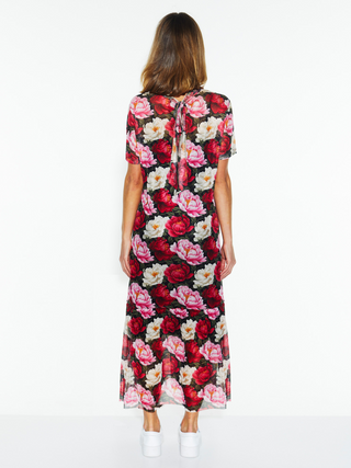 Lyrical Mesh Floral Dress - Oscar Floral