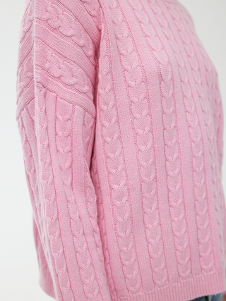 Willa Cable Knit Jumper - Pink Rose